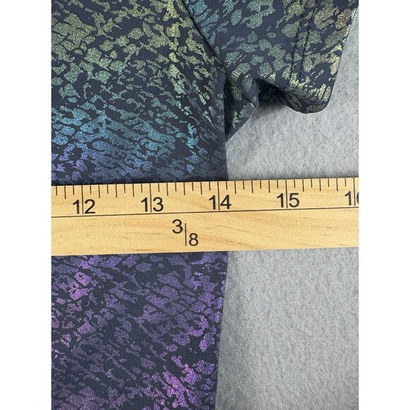 Spirithoods Iridescent Snakeskin Flare Jumpsuit Short Sleeve Collared Medium 1pc - Picture 6 of 16